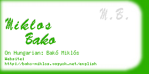 miklos bako business card